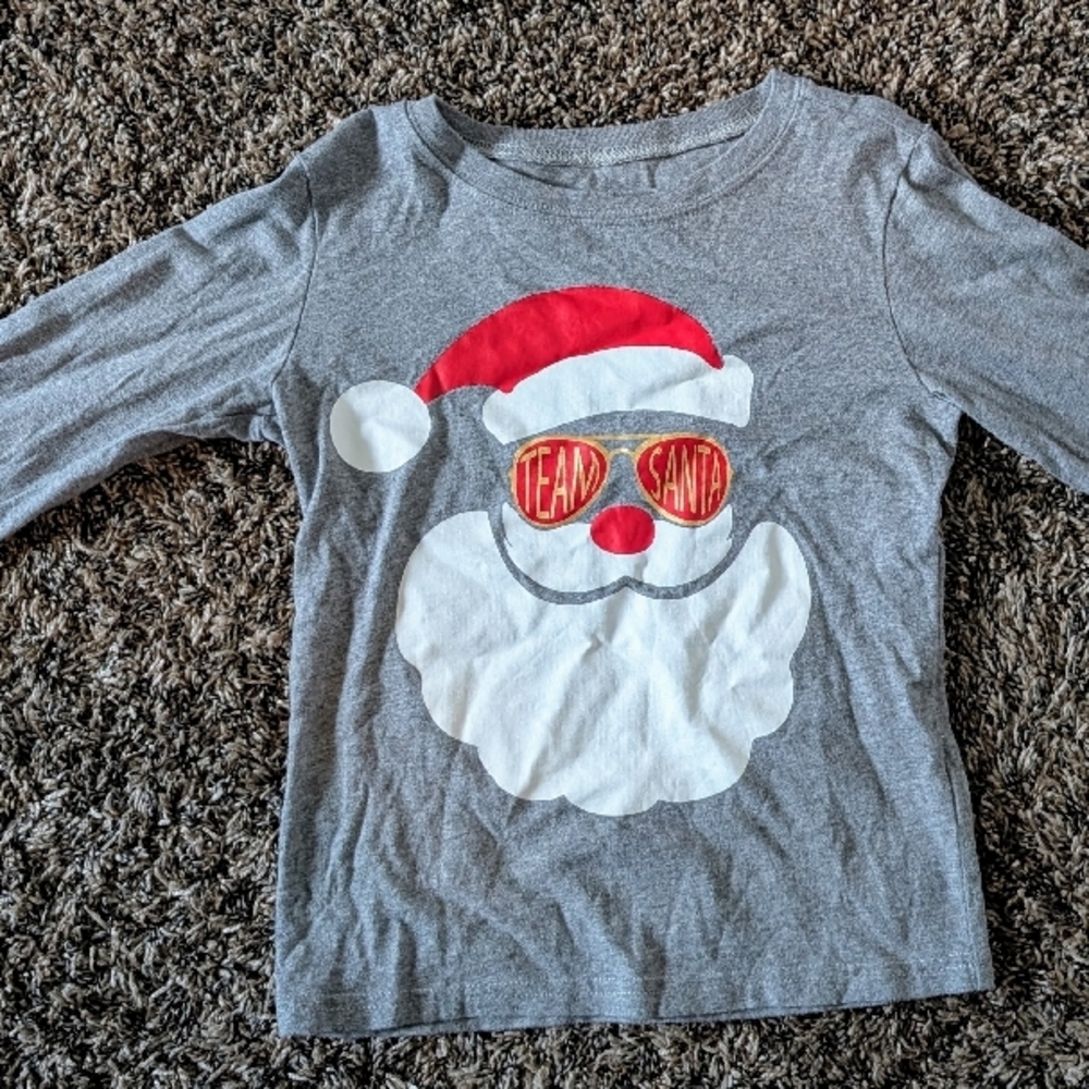 Gray Team Santa Kids Shirt